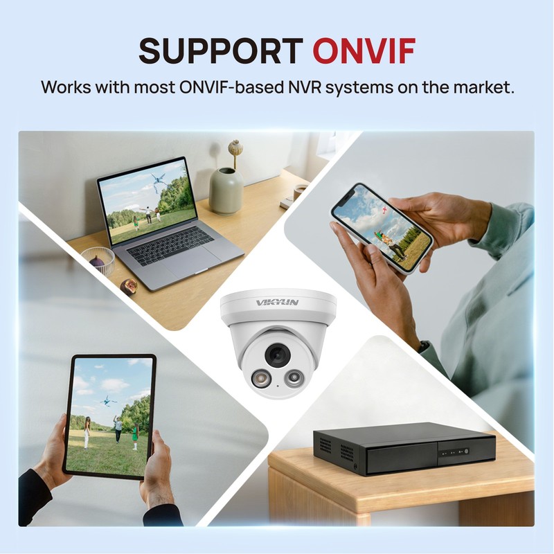 VIKYLIN C82 POE Dual Light Color+IR Wired 8MP 4K IP Camera Microphone Onvif NDAA gallery