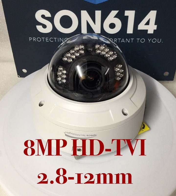 SPECO H8D6M Security Color Camera 8MP HD-TVI 2.8-12mm Motorized Lens D/N SN:0395