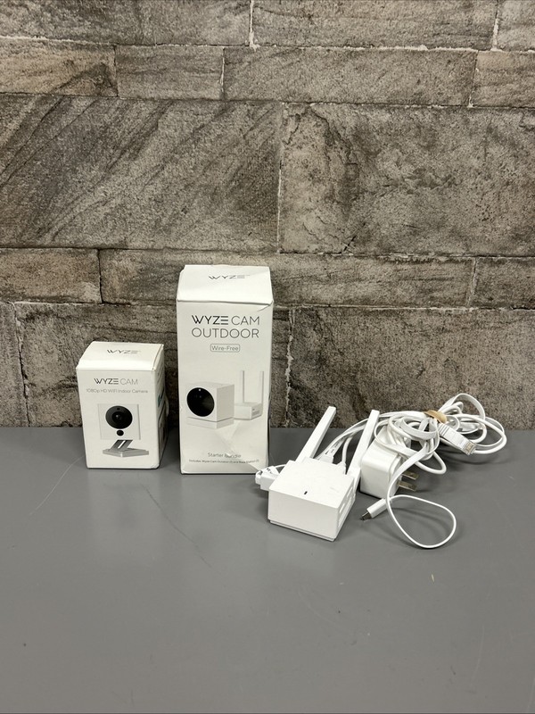 WYZE 1080p HD Indoor Outdoor 2-Way Cam Starter Bundle Base Station and 2 Cameras