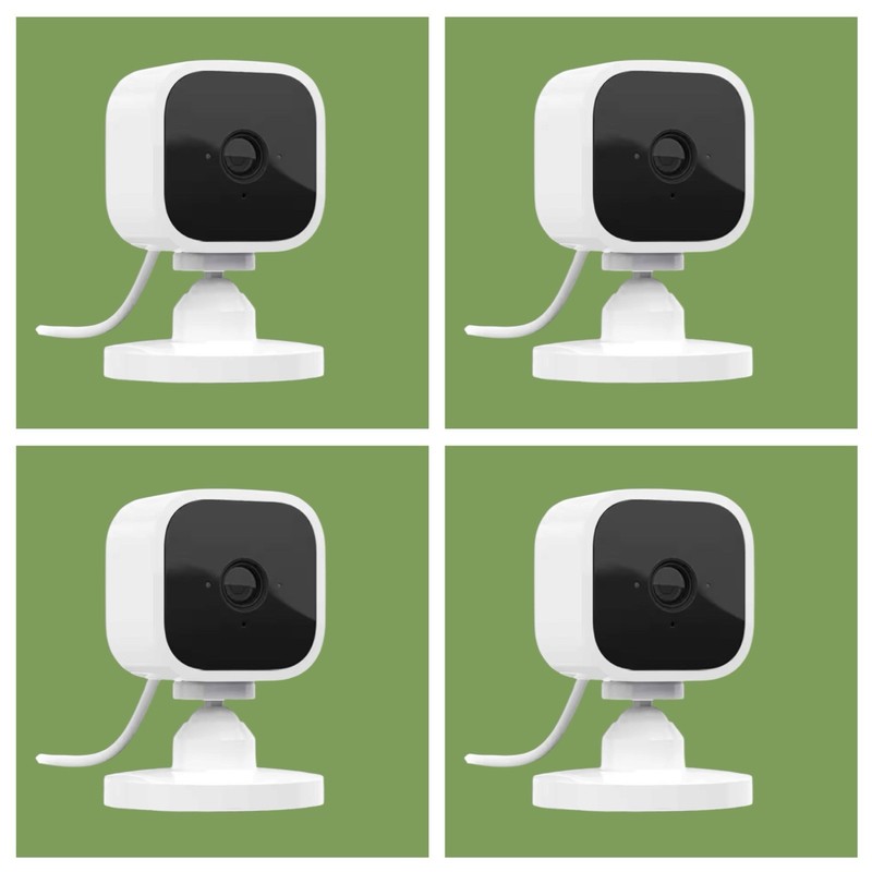 Blink Mini Compact indoor plug-in smart security camera 1080p HD (4 Pack) JJ