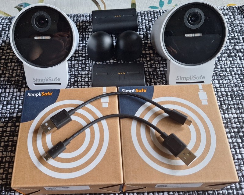 2x SimpliSafe Wireless Outdoor Security Cameras Series 2 with Accessories