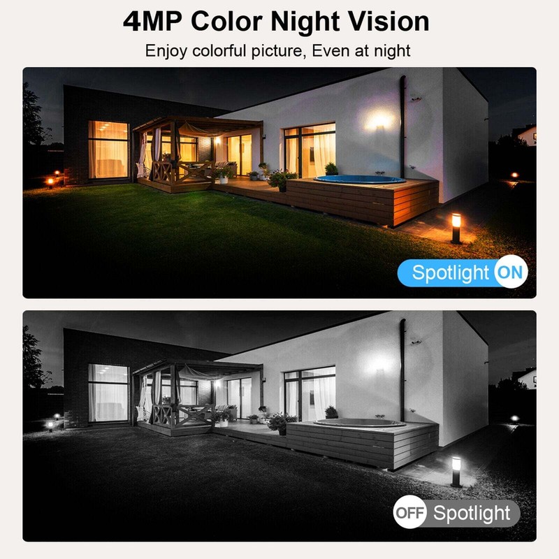 4MP Wireless Home Security Camera System 10CH Solar Wifi 10'' Monitor NVR+500GB gallery