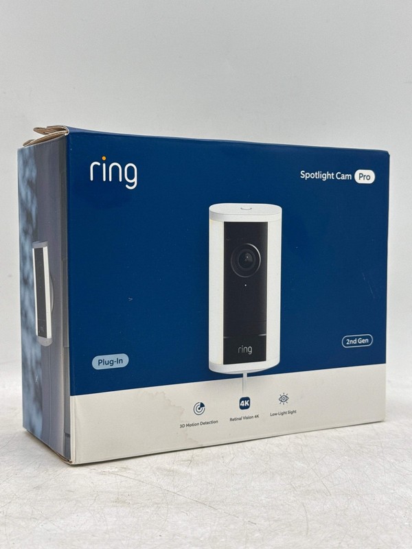 Ring Spotlight Cam Pro Plug-In (2nd Gen) White with 3D Motion Detection - Brand