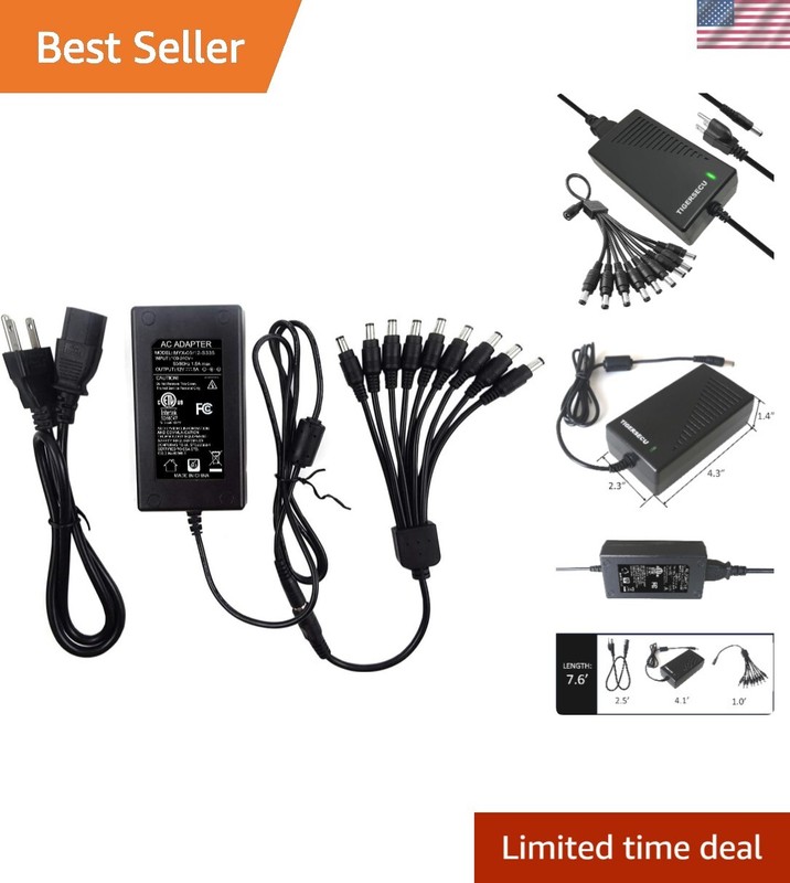 Efficient 12V 5A Security Camera Power Adapter – Split Power for Multiple Brands