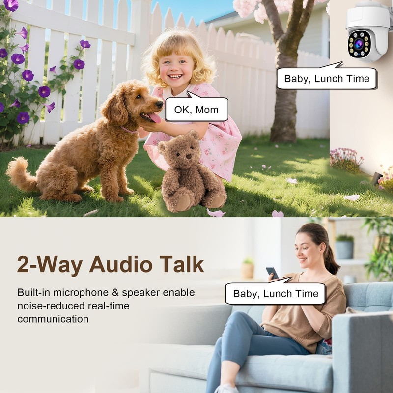 Tuya Smart Wifi Security Camera Outdoor Indoor 3MP PTZ Motion Track CCTV 64GB SD gallery