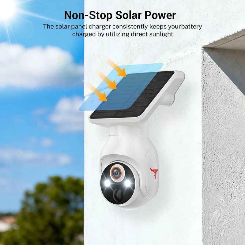 Camara De Seguridad Solar 360 Para Casa Exterior 2.4G WiFi Con Audio y Micrófono gallery