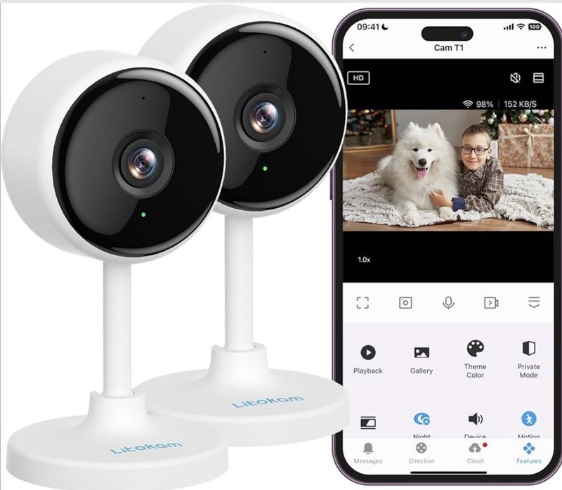 Bundle of (2) WiFi 2K Smart Camera Home Security, Video & Audio, Baby Monitors gallery