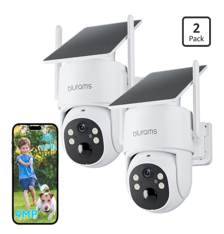 2 Pack Solar Security Camera Wireless Outdoor WiFi 4MP PTZ Night Vision…