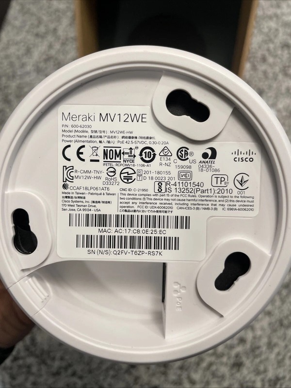 Cisco Meraki MV12WE-HW Indoor Mini Dome Camera Unclaimed gallery