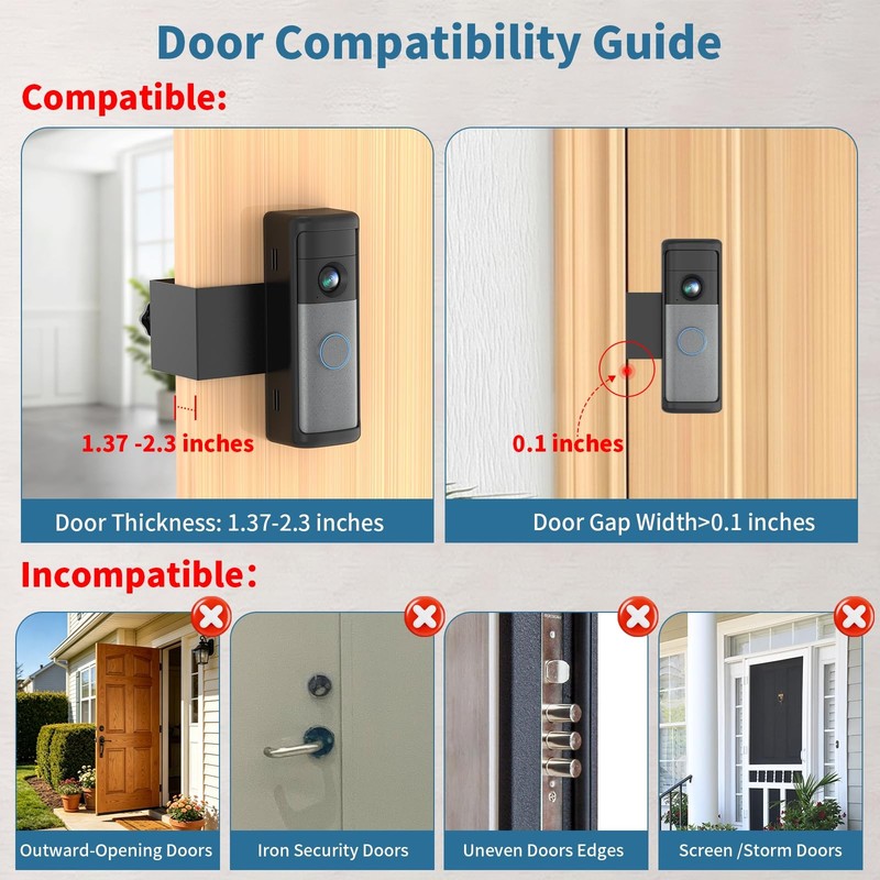Anti-Theft Ring Doorbell Mount with Battery Doorbell//Plus(2nd Gen), No-Drill... gallery