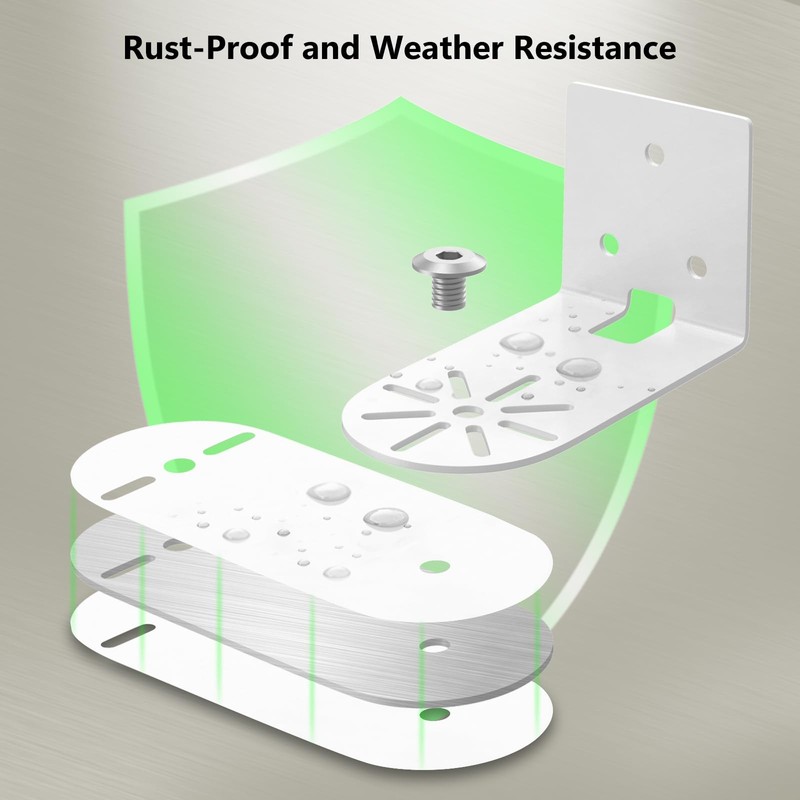 2Pack Adjustable Corner Mount Bracket for Eufy Security SoloCam 2 Pack, White gallery