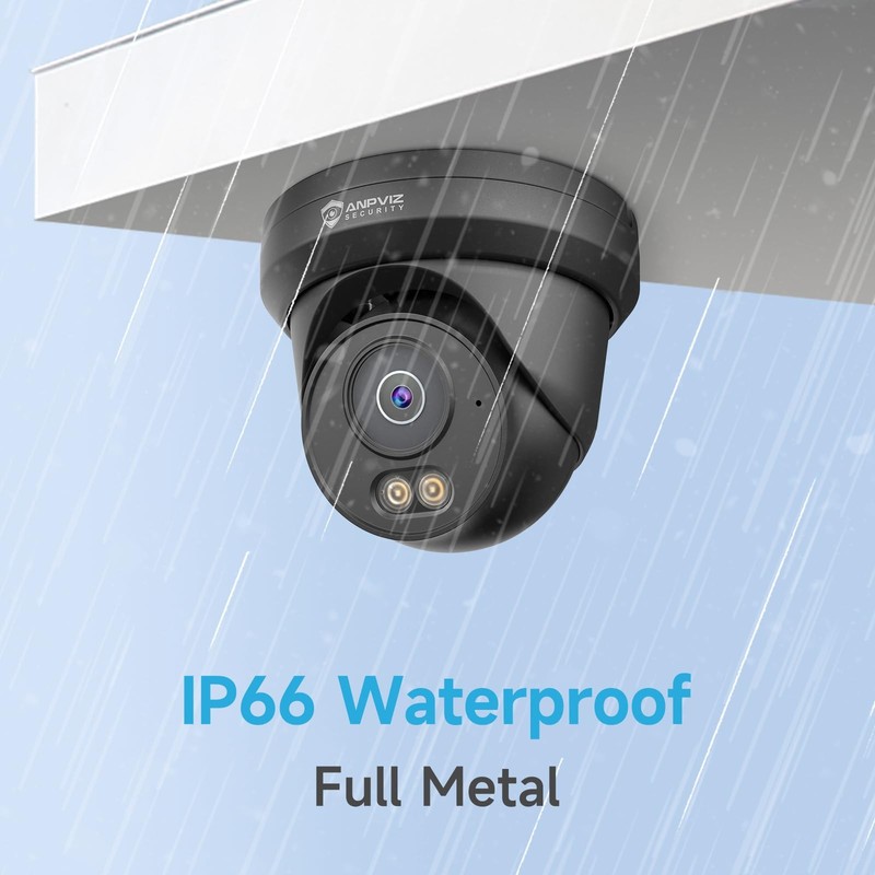 4MP PoE Camera Black, Turret Security IP Camera Outdoor Wired gallery