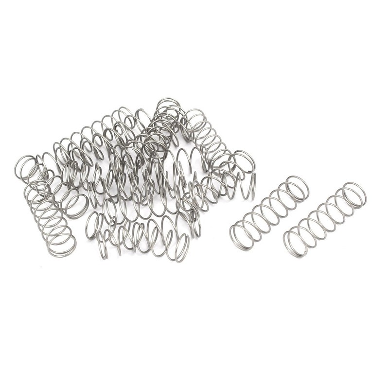 0.8Mmx12mmx40mm Stainless Steel 304 Compression Springs Silver 20pcs.