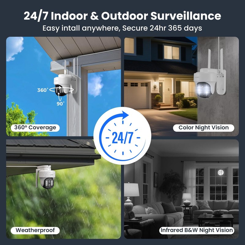 10X Zoom Dual Lens PTZ ，2K Auto Tracking HD Wireless PTZ Home System for Indo... gallery