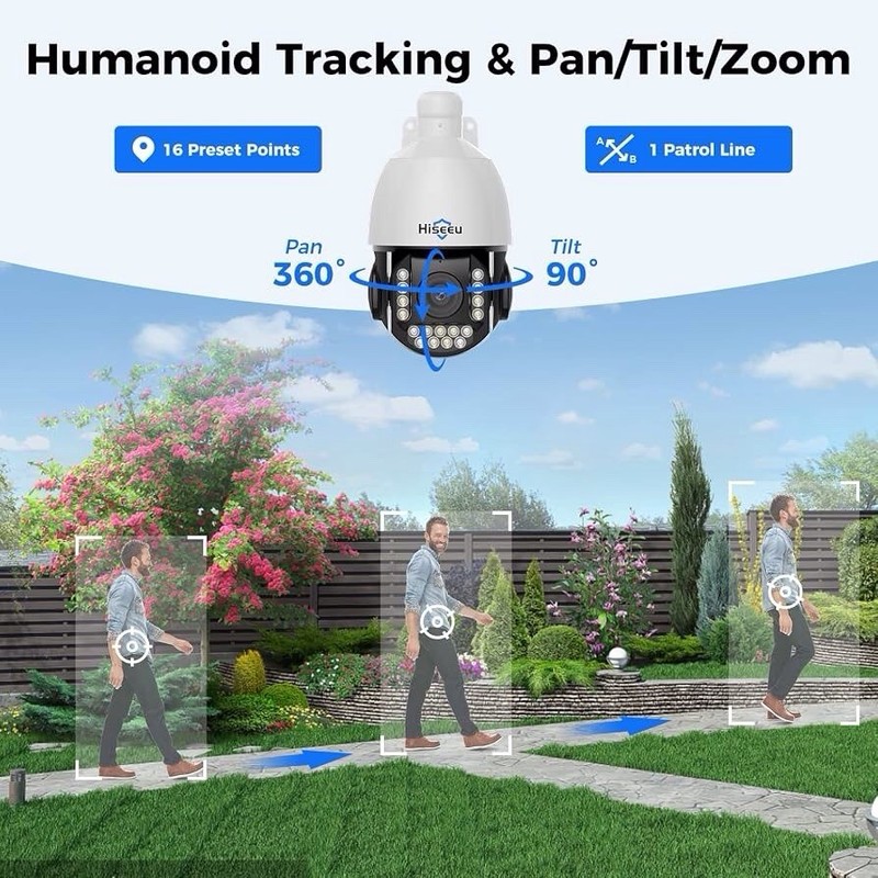 Hiseeu [4K HD + 30X Zoom] 4K PoE PTZ Security Camera, 8MP IP PoE Camera for Home gallery