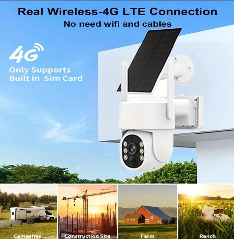 3MP Wireless Solar Security Camera, Color Night Vision, Spotlight gallery