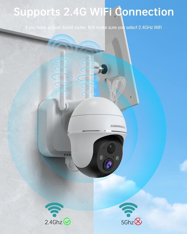 Solar Cameras Wireless Outdoor, 360° View Outdoor Wireless Solar Powered,2.4G... gallery
