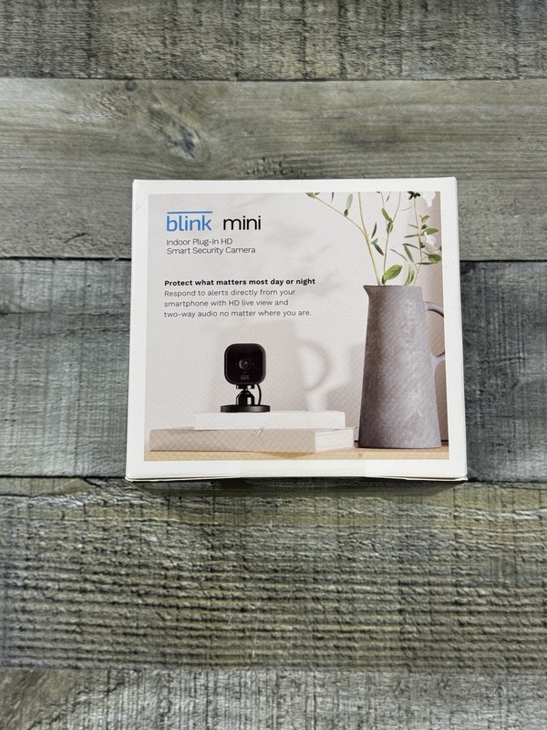 Blink Mini Camera Indoor Plug-in HD Smart Security Black Sealed gallery
