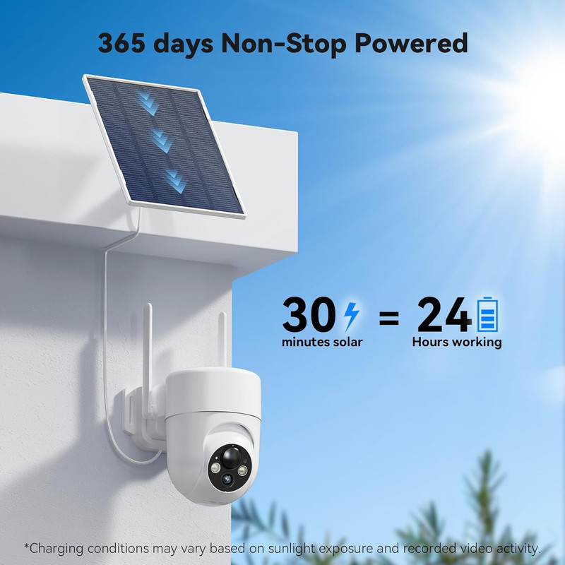 Solar Camera Outdoor Wireless, 2K Color Night Vision, Security Cameras Wireless gallery