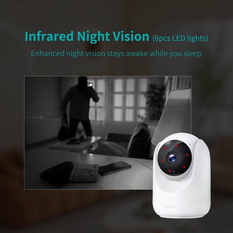 Indoor Security Camera,2.4G WiFi Cameras for Home Security,Pan Tilt 355°View ... gallery