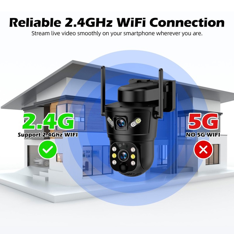 3K Solar Security Camera Wireless,270°Pan 90°Tilt Auto Tracking,WiFi Cam,PIR&... gallery