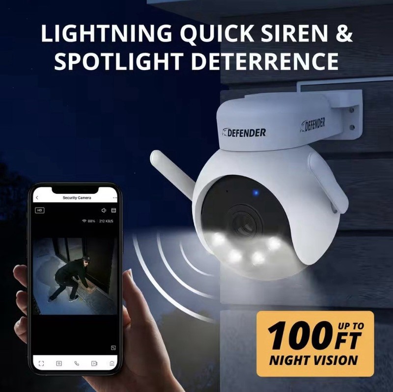 DEFENDER EVERWATCH 4K PTZ 360 AI POWERED SECURITY CAMERA WI-FI **BRAND NEW** gallery