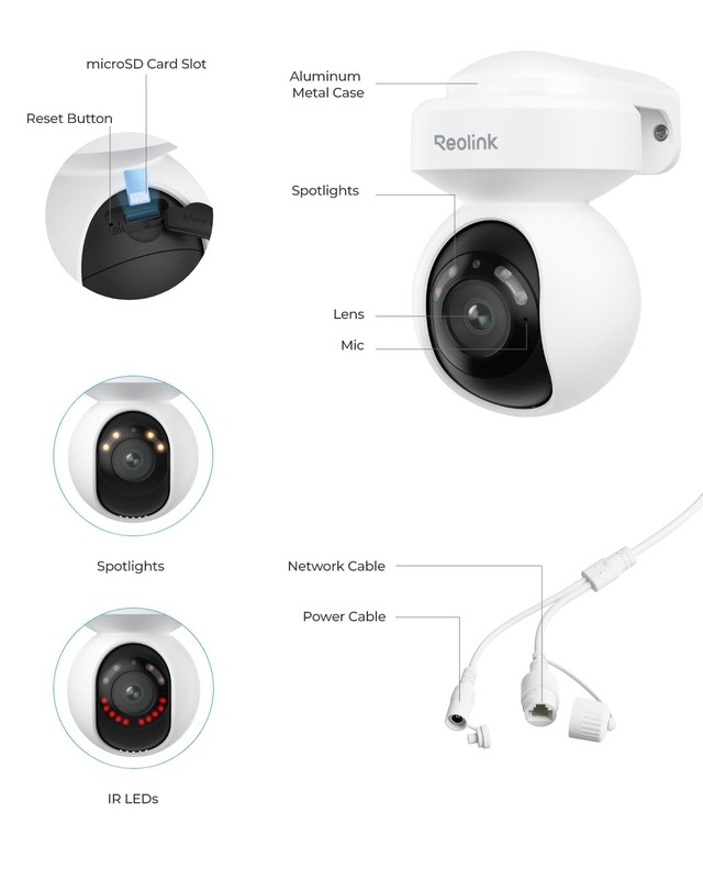 REOLINK 4K PoE Security Outdoor IP Camera with 355° Pan & 50° Tilt, Color Nig... gallery