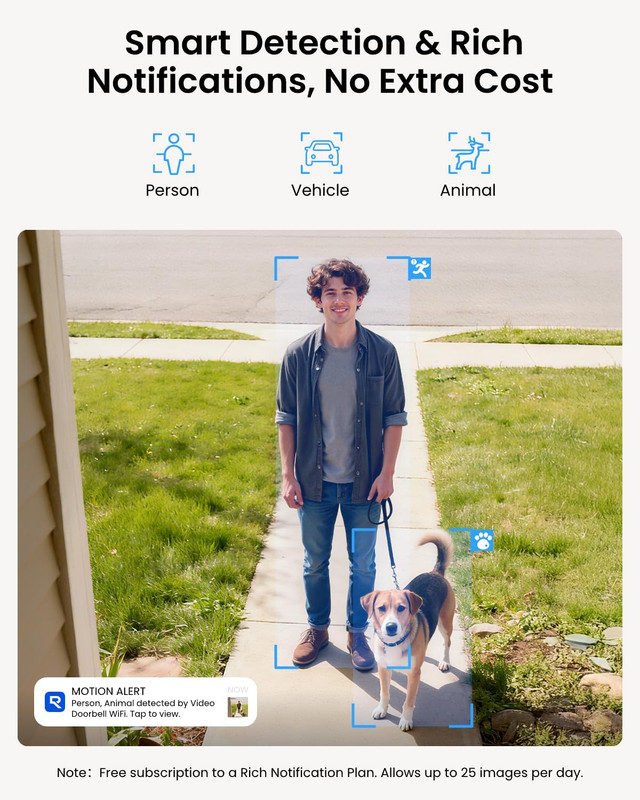 REOLINK Video Doorbell Wifi Camera - Wired 2K Outdoor, 5G&2.4G Wifi, 4:3 Wide Vi gallery