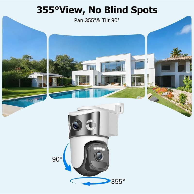 Dual Lens Wireless Solar-Powered Security Camera with 6MP Night Vision gallery