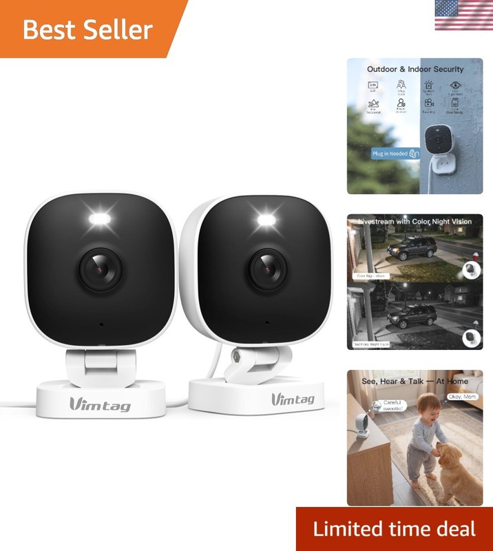All-in-One 2.5K Security Camera Kit for Home with Motion Detection & Siren Alert