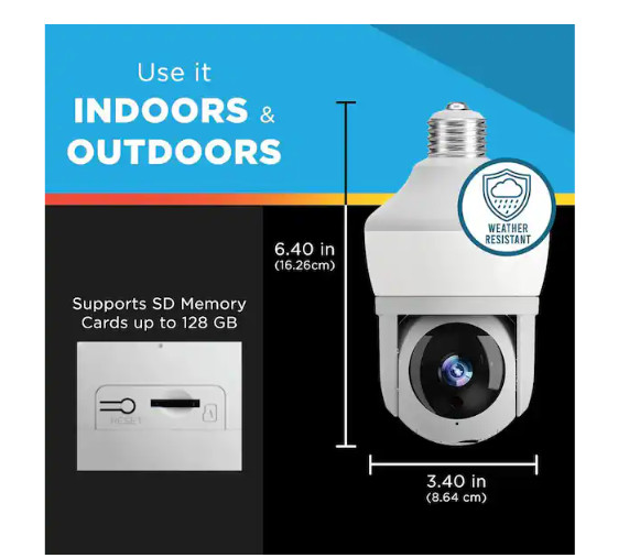 Sight Bulb Pro Wi-Fi Smart Security Camera & LED Light 360 View FHD 3MP gallery