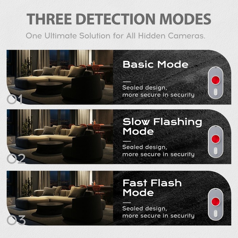 Hidden Camera Detector - Spy Camera Finder 3-in-1 Hidden Bug Detector with Vi... gallery