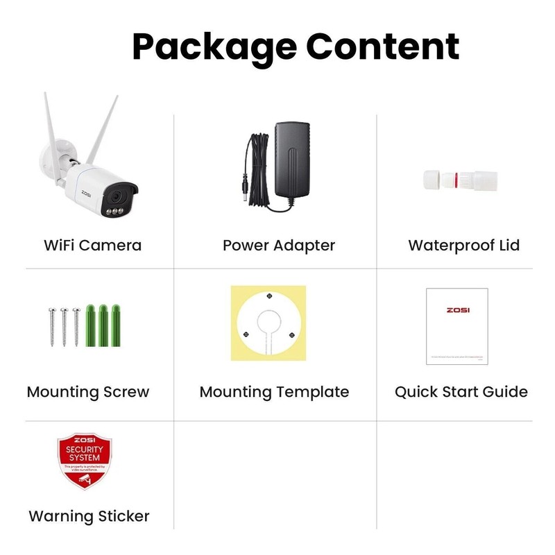ZOSI 5MP 5G WiFi Outdoor Security Camera Energy Saving and Track Sensor Activity gallery