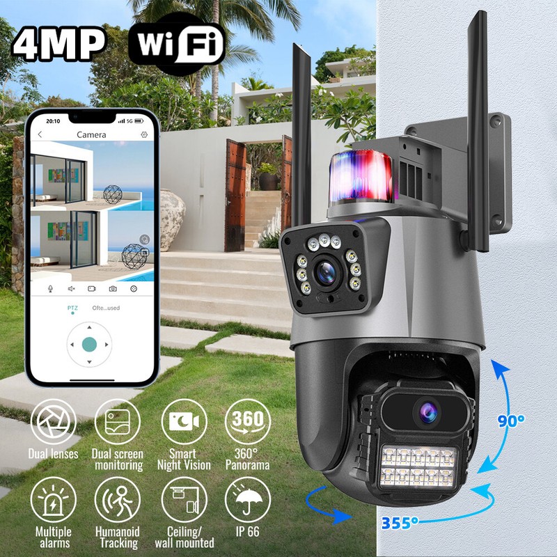4MP Pan-Tilt Security Camera WiFi Night Vision Motion Detection Surveillance LOT gallery