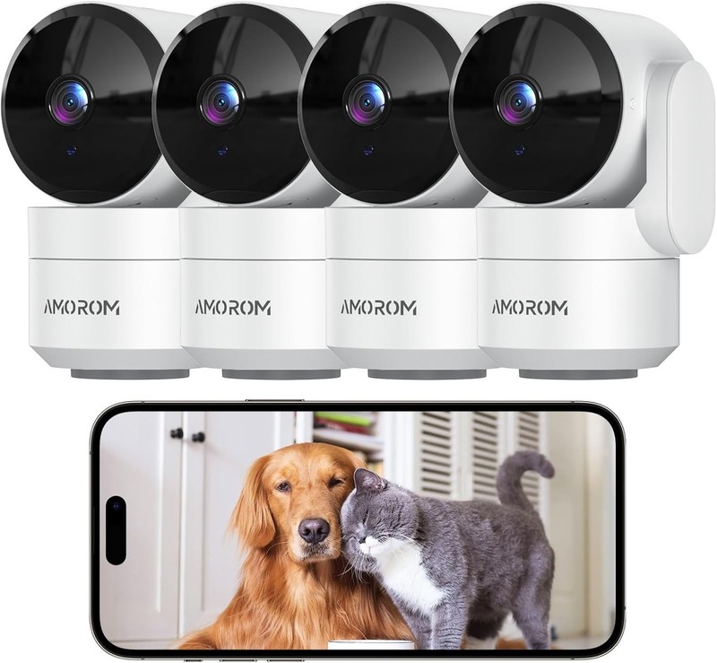 Pet Camera 360° Home Security Cameras, with Pan/Tilt, Night Vision, Motion De…