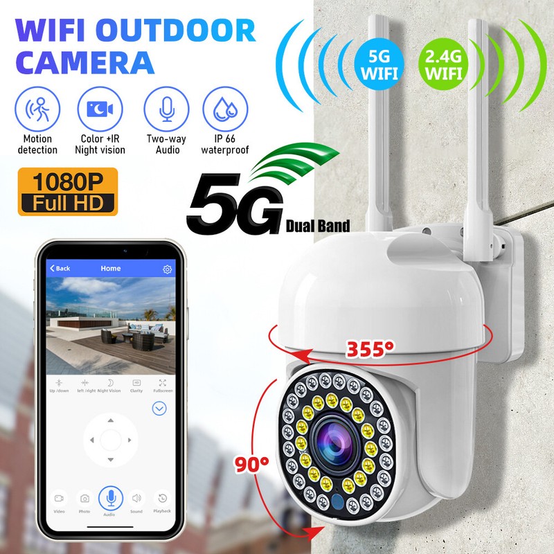 1-4 Wireless Security Camera System Smart Outdoor 5G Wifi Night Vision Cam 1080P
