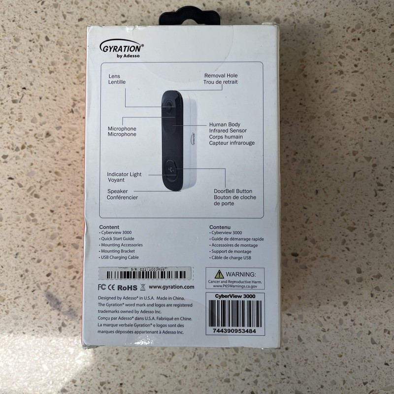 Gyration by Adesso 3MP Smart WiFi Wireless Doorbell Cyberview 3000 gallery