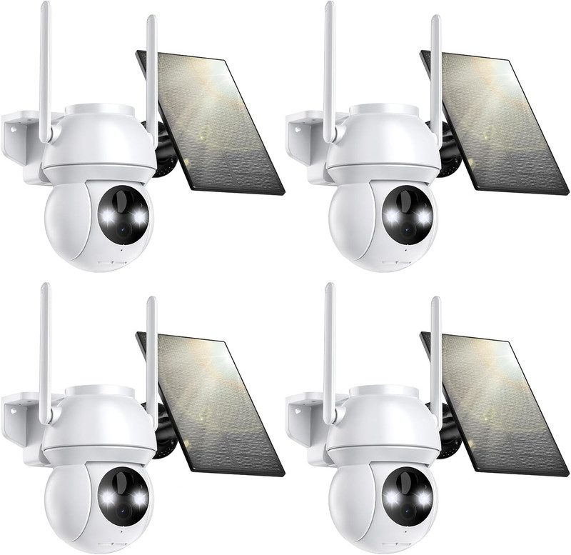 Solar Security Camera Wireless Outdoor, 2K HD Color Night Vision Home Security C