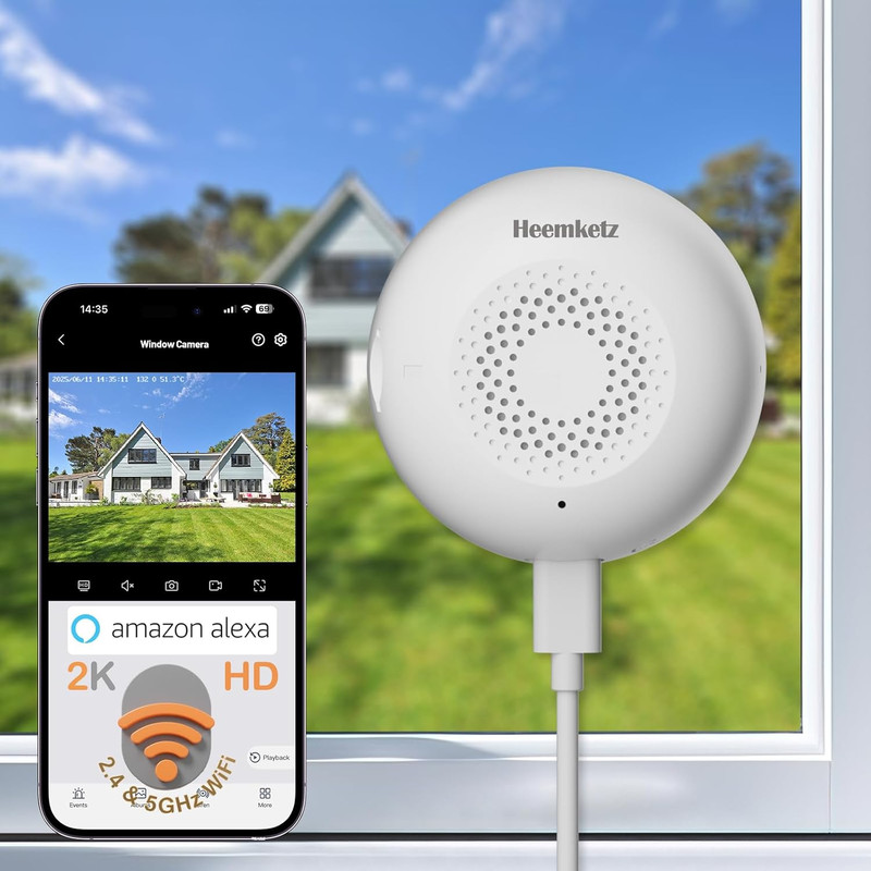 3MP Window Security Camera, 5Ghz & 2.4Ghz Wifi 6 Indoor/Outdoor Monitoring, Max gallery