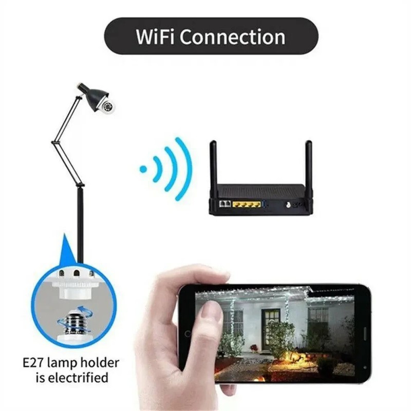 360° 1080P IP E27 Light Bulb Camera Wi-Fi IR Night Smart Home Wireless Security gallery
