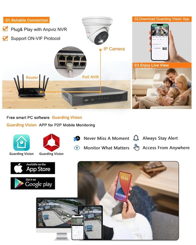 Anpviz 5MP Two Way Audio PoE Camera Active Audio Alarm Security Camera Outdoor gallery