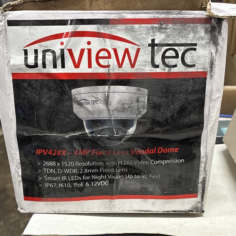 Uniview tec IPV428X 4MP IP Vandal Dome Camera PoE Night Vision Weatherproof 28m