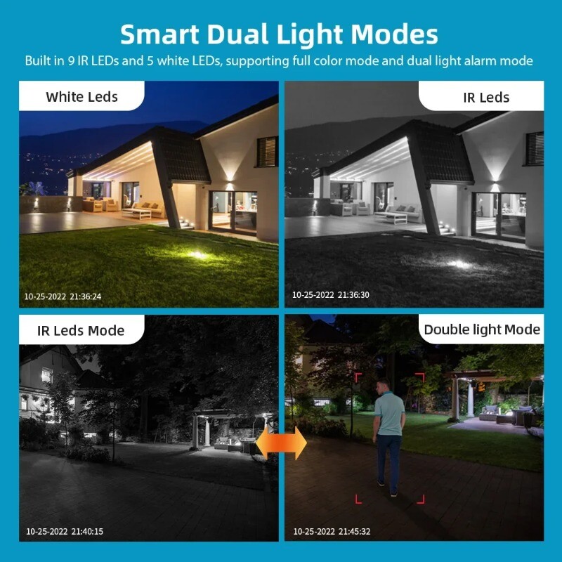 2/4 Pcs 4K 8MP WiFi Surveillance Camera Dual Lens Outdoor Security PTZ IP Camera gallery