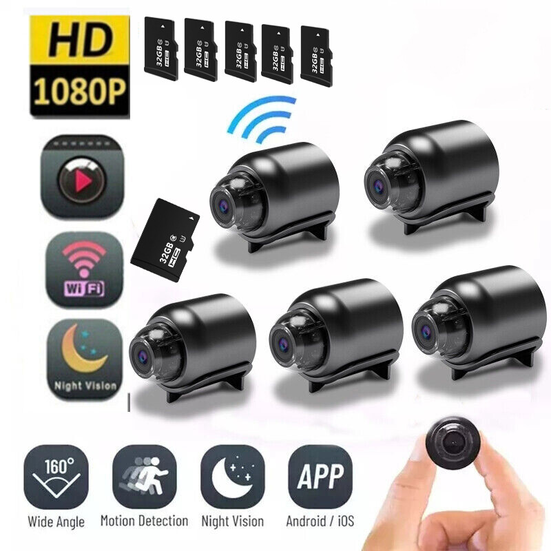 5PCS Camaras De Seguridad Wifi Exterior Inalambrica Con Vision Nocturna 1080P HD