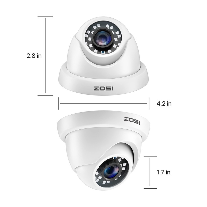 ZOSI 4 Pack 2MP 1080p HD TVI Home Security Camera Outdoor Indoor 1920TVL 24PCS gallery