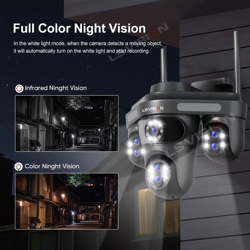 35MP WiFi IP Camera 10X Zoom 7 Lens 4 Screens Wireless Outdoor Surveillance Came gallery