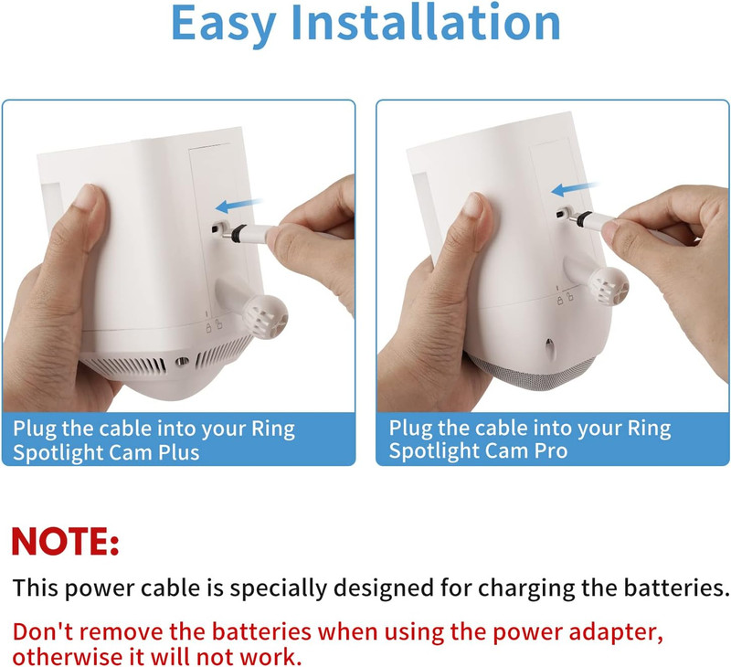 Power Adapter for Spotlight Cam Plus/Pro (Battery), with 25Ft/7.5M Flat Weatherp gallery