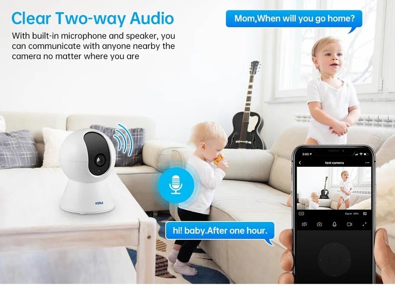 KERUI Smart 4K 5MP Mini IP Camera Wireless Indoor Surveillance with AI Tracking gallery