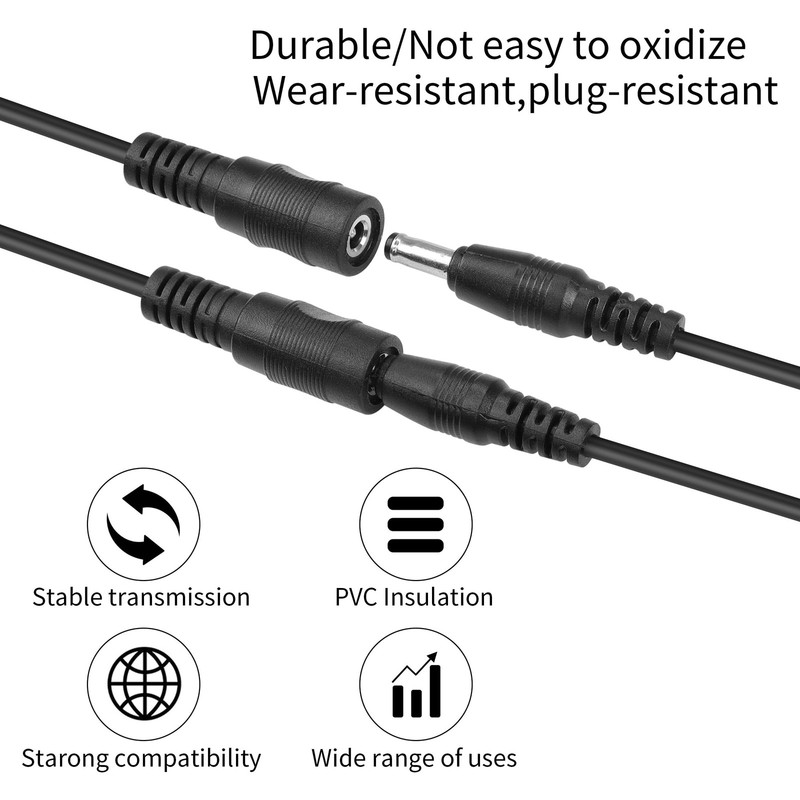 YACSEJAO 2PCS 12V DC Y Splitter Cable 1FT 3.5mm x 1.35mm 1 1 foot, Black gallery