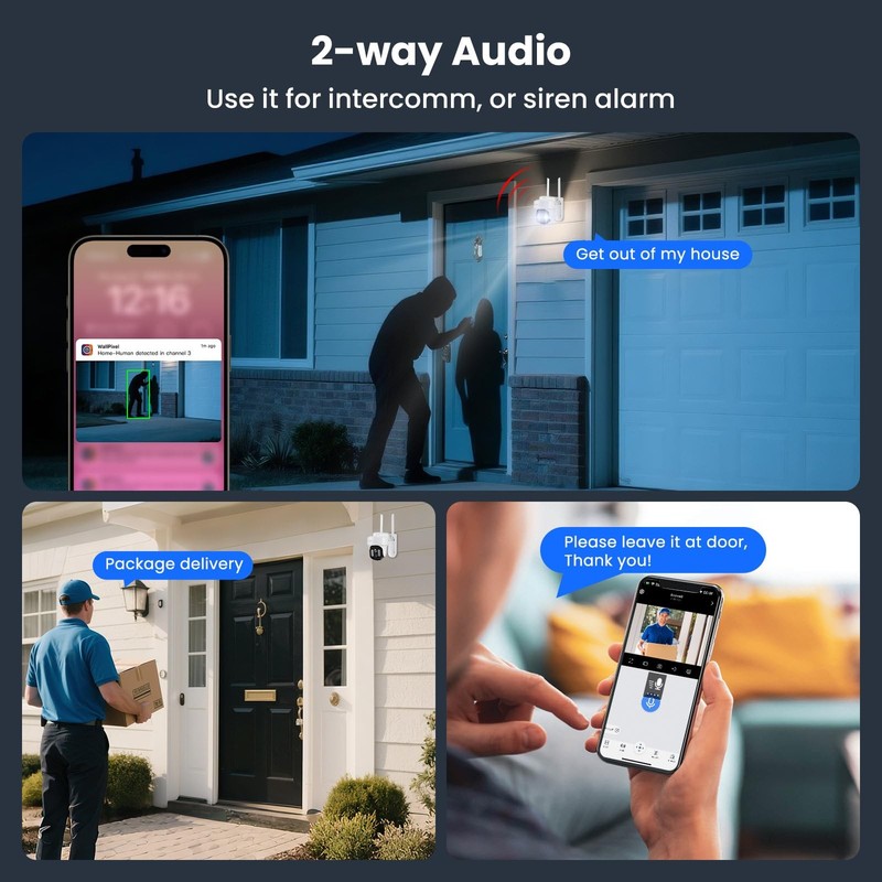 10X Zoom Dual Lens PTZ ，2K Auto Tracking HD Wireless PTZ Home System for Indo... gallery